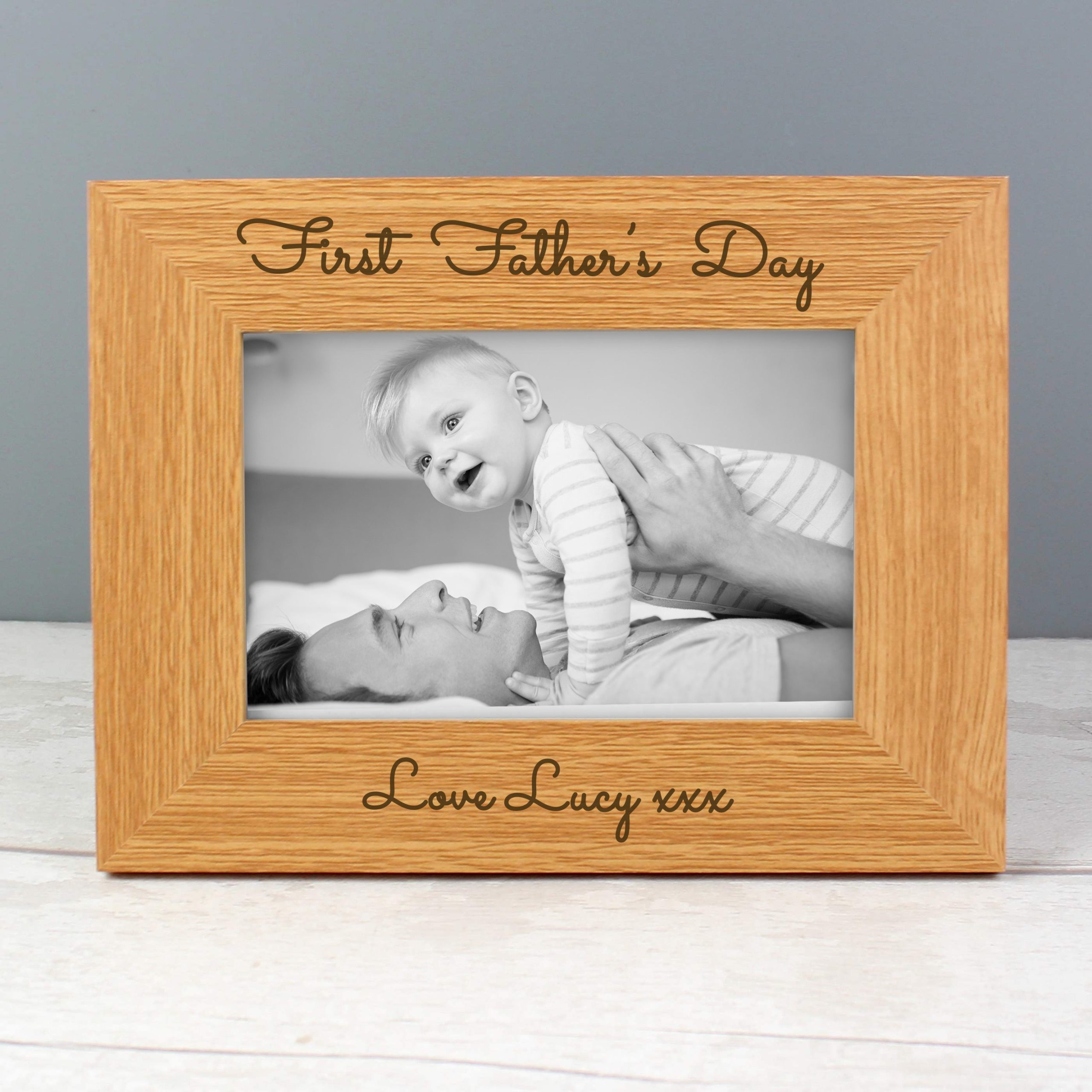 Personalised Free Text 6x4 Wooden Photo Frame: 1 - Photo Frames By Gift Moments