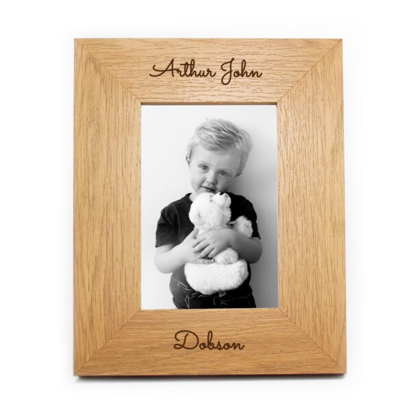 Personalised Free Text 6x4 Wooden Photo Frame: 2 - Photo Frames By Gift Moments