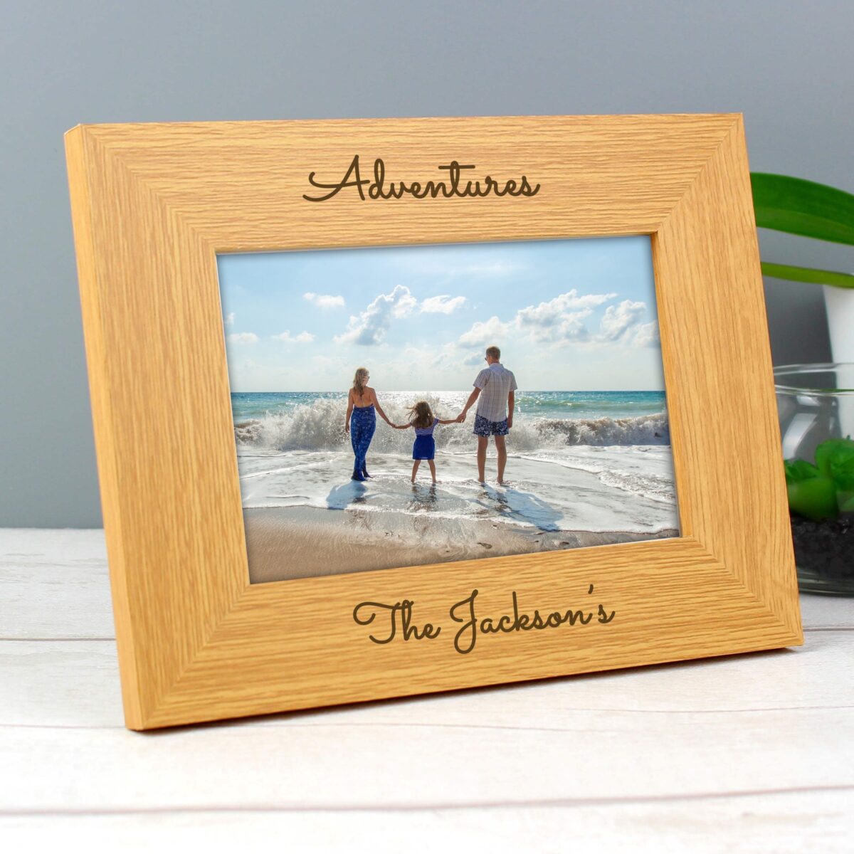 Personalised Free Text 6x4 Wooden Photo Frame: 5 - Photo Frames By Gift Moments