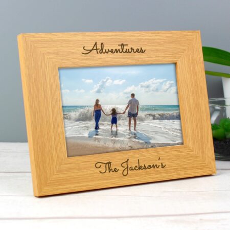 Personalised Free Text 6x4 Wooden Photo Frame: 5 - Photo Frames By Gift Moments