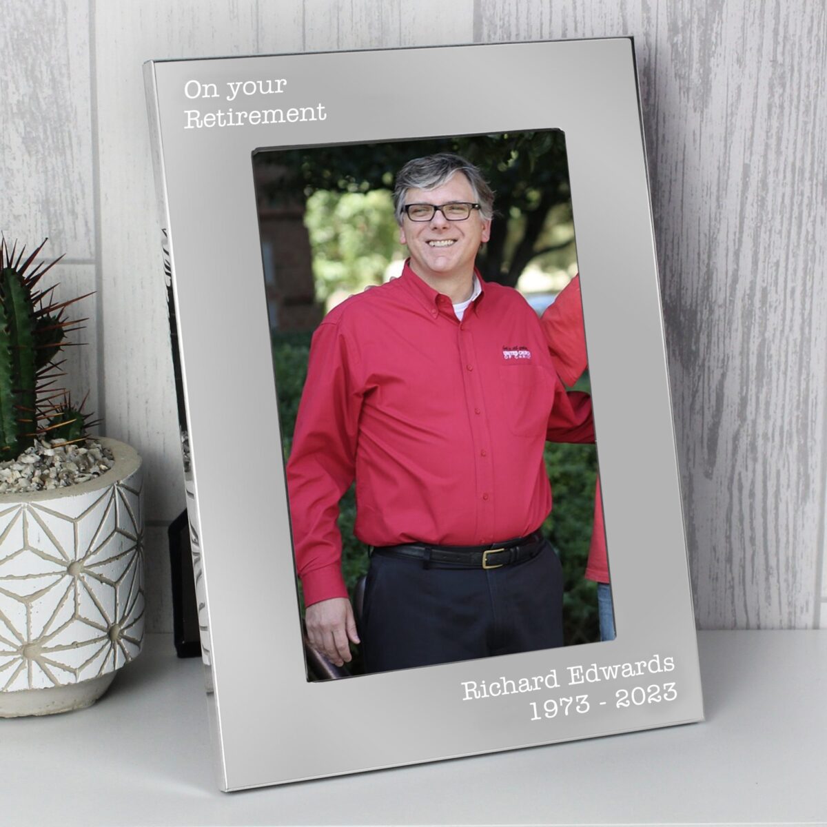 Personalised Free Text 7 x 5 Silver Photo Frame: 1 - Photo Frames By Gift Moments