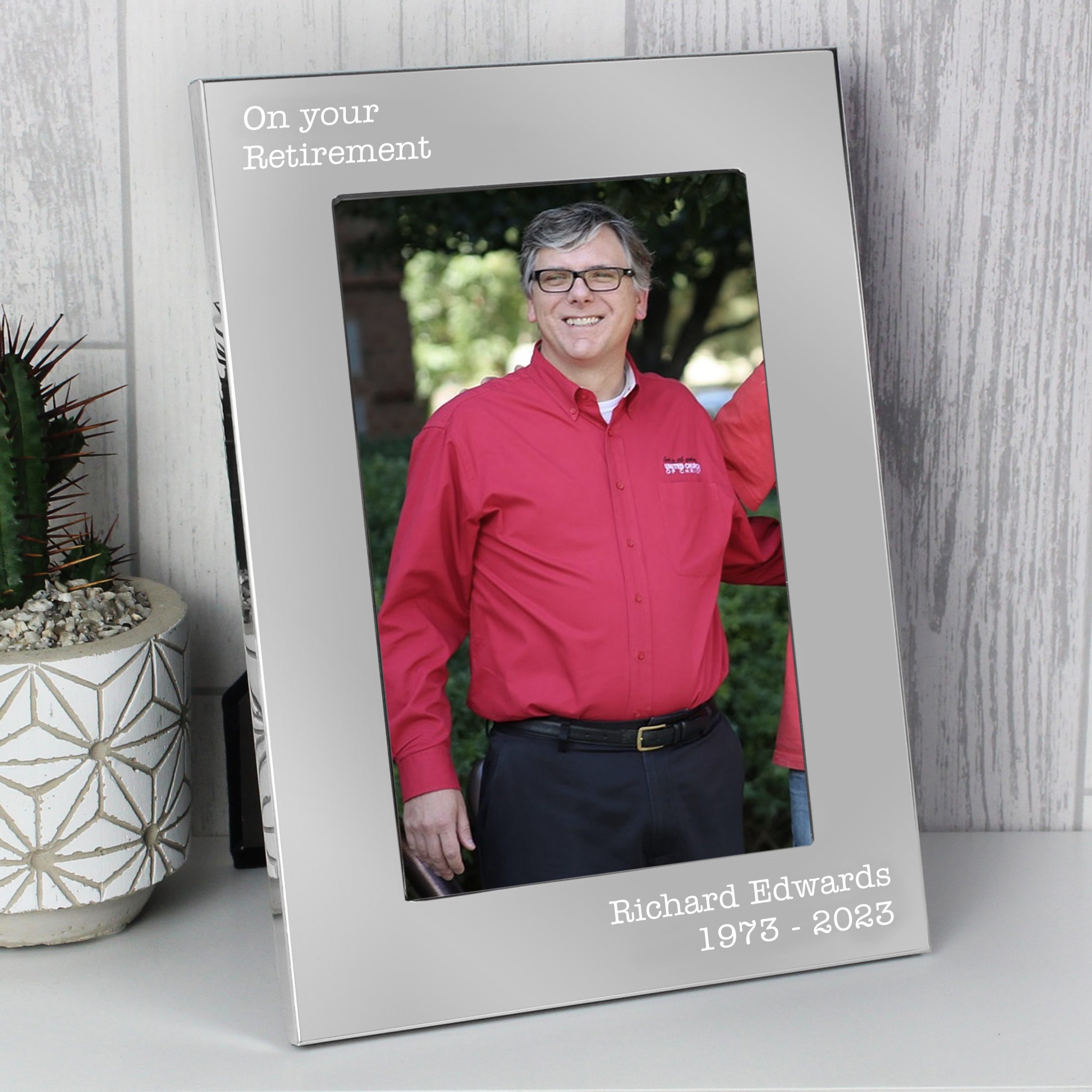 Personalised Free Text 7 x 5 Silver Photo Frame: 1 - Photo Frames By Gift Moments