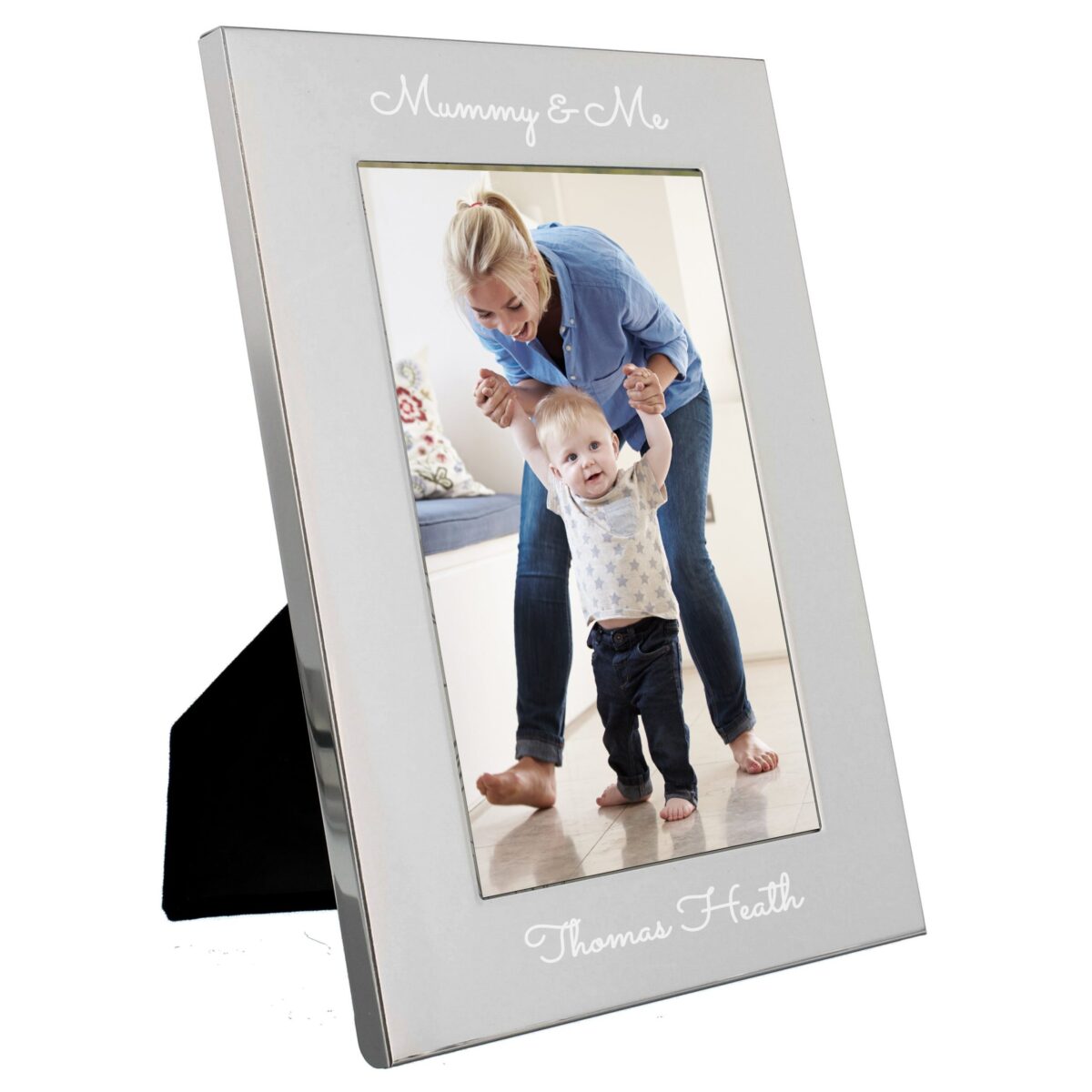 Personalised Free Text 7 x 5 Silver Photo Frame: 2 - Photo Frames By Gift Moments