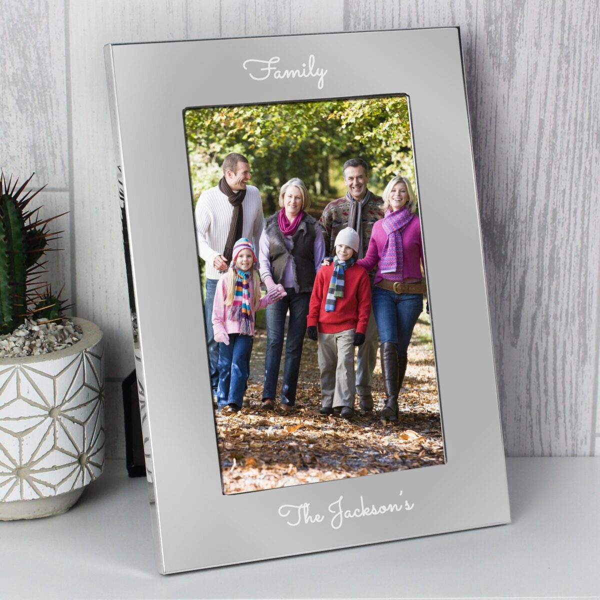 Personalised Free Text 7 x 5 Silver Photo Frame: 5 - Photo Frames By Gift Moments