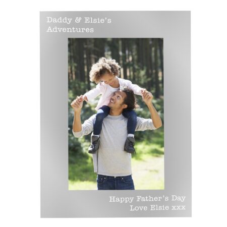 Personalised Free Text 7 x 5 Silver Photo Frame: 6 - Photo Frames By Gift Moments