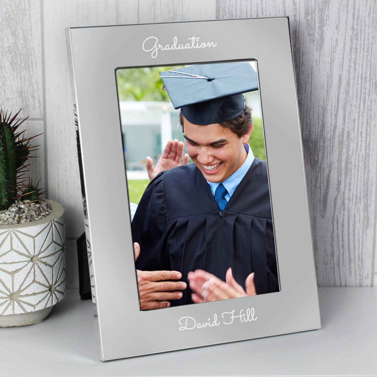 Personalised Free Text 7 x 5 Silver Photo Frame: 7 - Photo Frames By Gift Moments