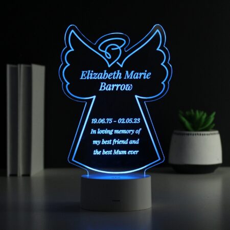 Personalised Free Text Angel Memorial Colour Changing LED Light: 6 - LED Lighting By Gift Moments