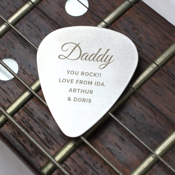 Personalised Free Text Big Name Silver Plectrum: 2 - Keepsakes By Gift Moments