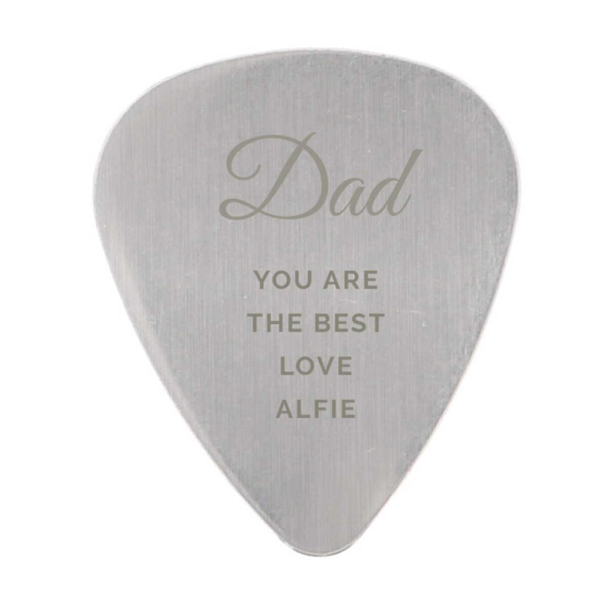 Personalised Free Text Big Name Silver Plectrum: 4 - Keepsakes By Gift Moments