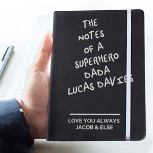 Personalised Free Text Black Hardback Notebook: 2 - Notebooks By Gift Moments