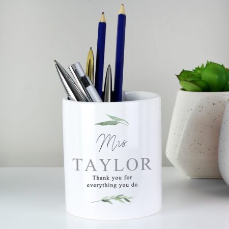 Personalised Free Text Botanical Ceramic Storage Pot: 7 - Storage By Gift Moments