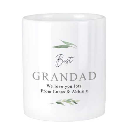 Personalised Free Text Botanical Ceramic Storage Pot: 5 - Storage By Gift Moments