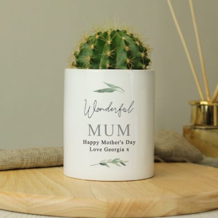 Personalised Free Text Botanical Ceramic Storage Pot: 2 - Storage By Gift Moments
