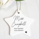 Personalised Free Text Ceramic Star Decoration: 1 - Christmas Decorations By Gift Moments