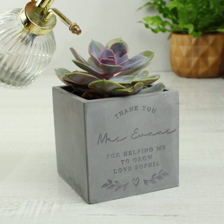 Personalised Free Text Concrete Plant Pot: 4 - Pots & Planters By Gift Moments
