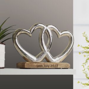 Personalised Free Text Double Heart Ornament: 4 - Ornaments By Gift Moments