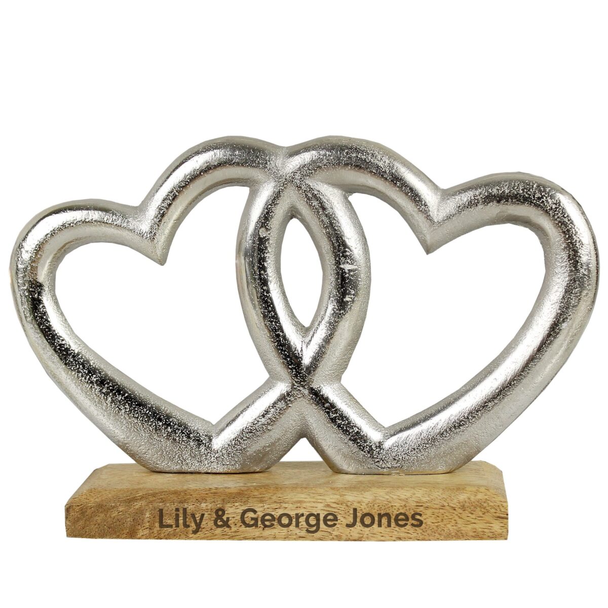 Personalised Free Text Double Heart Ornament: 5 - Ornaments By Gift Moments