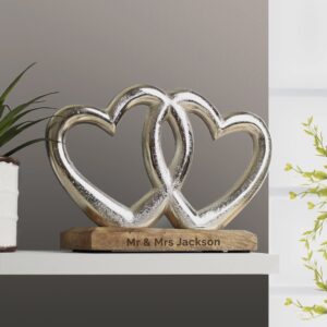 Personalised Free Text Double Heart Ornament: 2 - Ornaments By Gift Moments