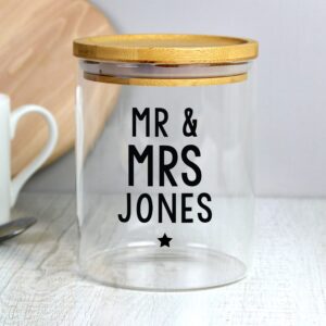 Personalised Free Text Glass Jar with Bamboo Lid: 5 - Storage By Gift Moments