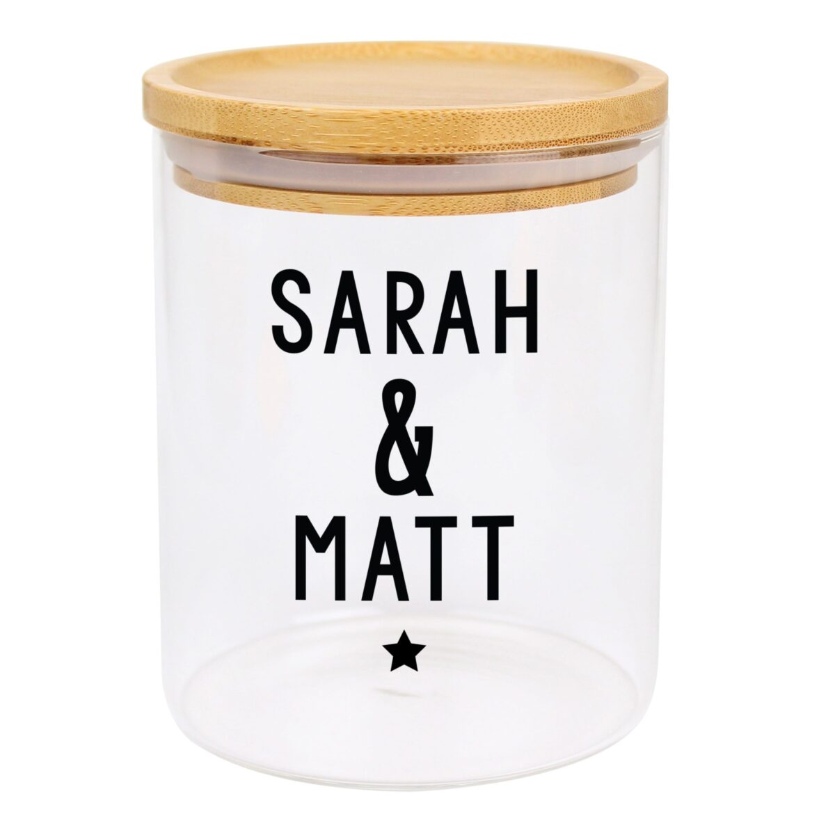 Personalised Free Text Glass Jar with Bamboo Lid: 8 - Storage By Gift Moments