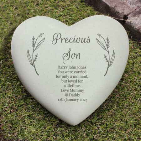 Personalised Free Text Heart Memorial: 3 - Memorials By Gift Moments