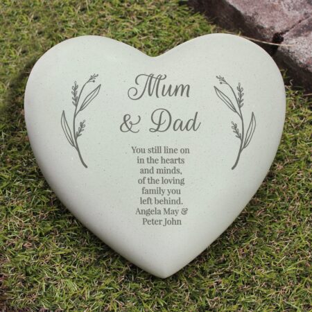 Personalised Free Text Heart Memorial: 4 - Memorials By Gift Moments