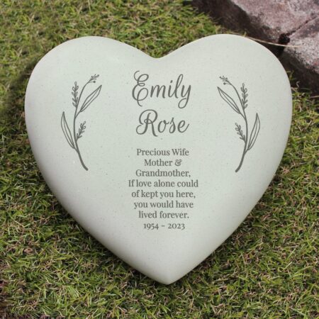 Personalised Free Text Heart Memorial: 1 - Memorials By Gift Moments