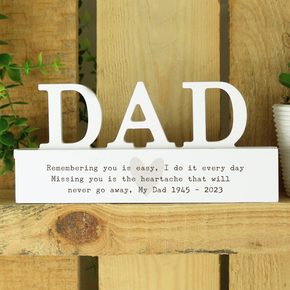 Personalised Free Text Heart Wooden Dad Ornament: 4 - Ornaments By Gift Moments