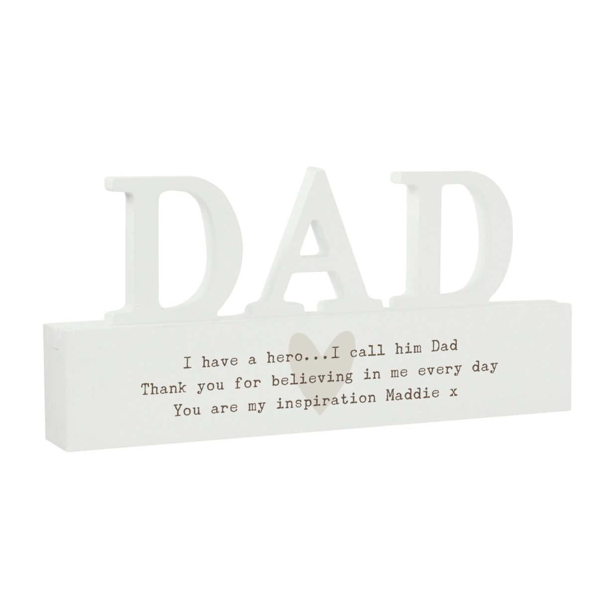 Personalised Free Text Heart Wooden Dad Ornament: 5 - Ornaments By Gift Moments