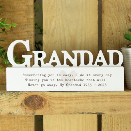 Personalised Free Text Heart Wooden Grandad Ornament: 2 - Ornaments By Gift Moments