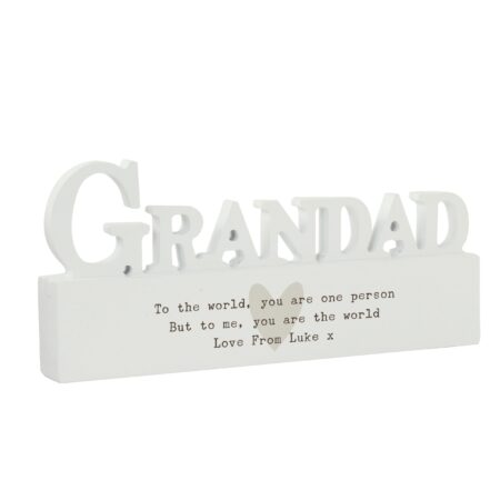 Personalised Free Text Heart Wooden Grandad Ornament: 5 - Ornaments By Gift Moments