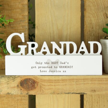 Personalised Free Text Heart Wooden Grandad Ornament: 1 - Ornaments By Gift Moments