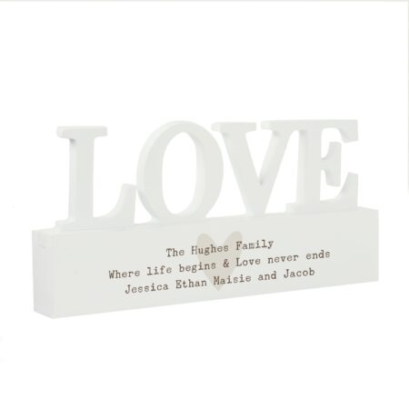 Personalised Free Text Heart Wooden Love Ornament: 4 - Ornaments By Gift Moments