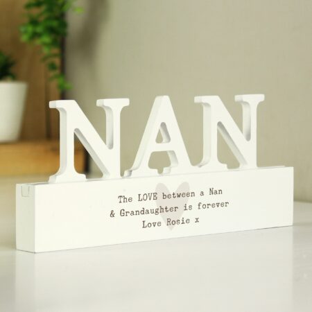 Personalised Free Text Heart Wooden Nan Ornament: 1 - Ornaments By Gift Moments