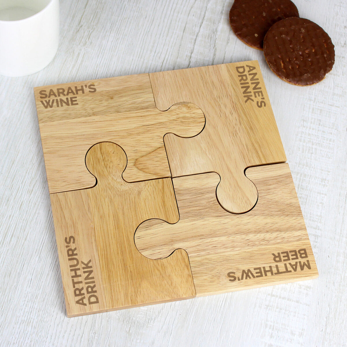 Personalised Free Text Jigsaw Coasters: 1 - Coasters By Gift Moments