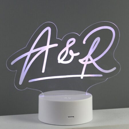 Personalised Free Text LED Colour Changing Desk Night Light: 4 - LED Lighting By Gift Moments