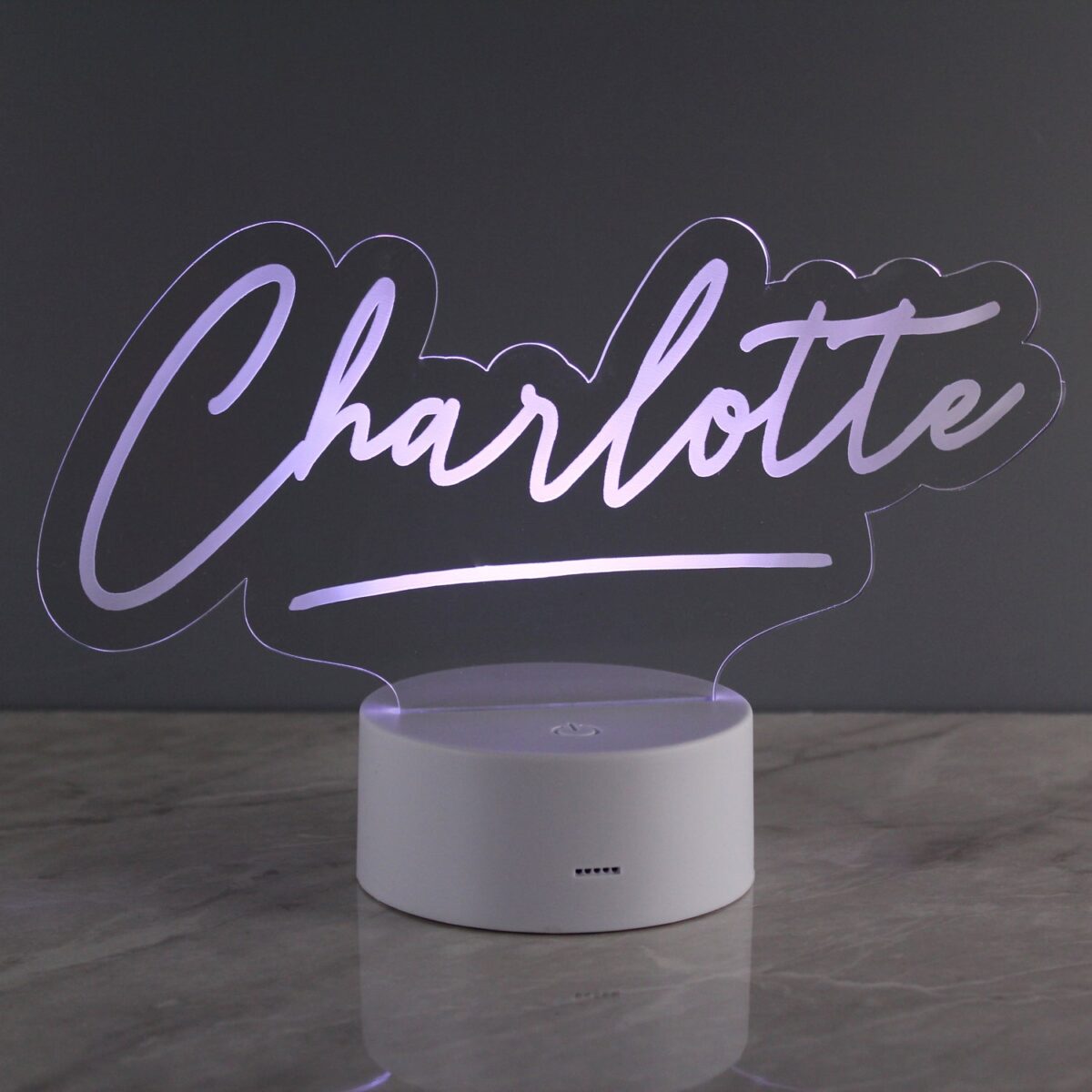 Personalised Free Text LED Colour Changing Desk Night Light: 2 - LED Lighting By Gift Moments