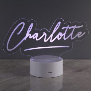 Personalised Free Text LED Colour Changing Desk Night Light: 2 - LED Lighting By Gift Moments