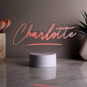Personalised Free Text LED Colour Changing Desk Night Light: 5 - LED Lighting By Gift Moments