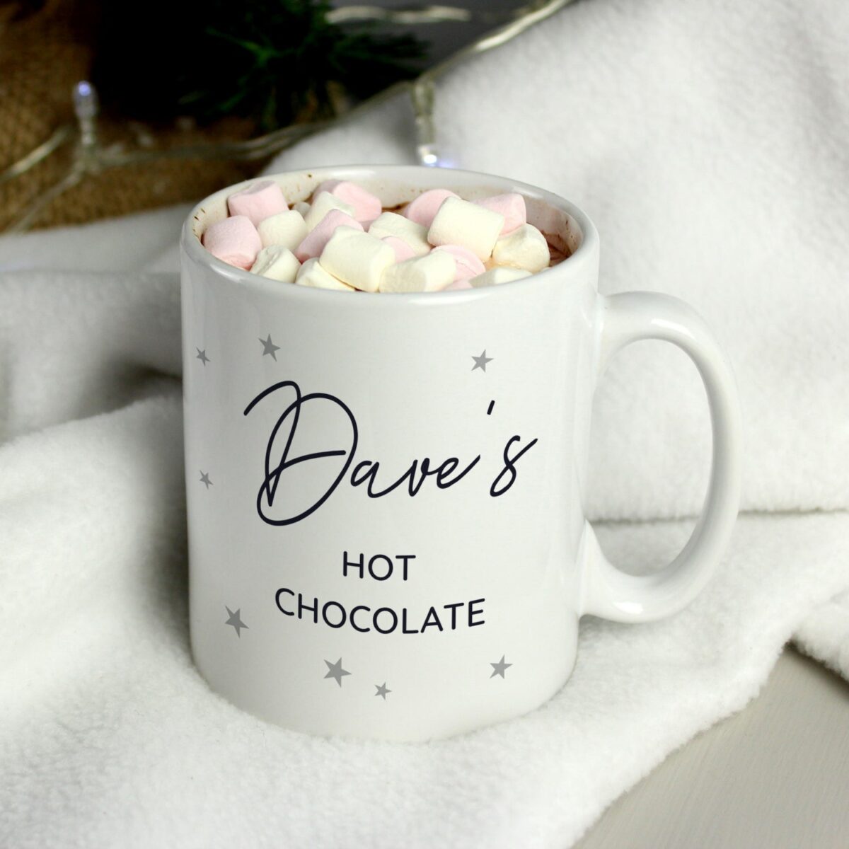 Personalised Free Text Little Grey Stars Mug: 3 - Mugs By Gift Moments