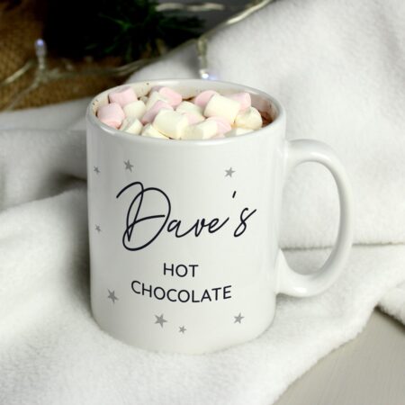 Personalised Free Text Little Grey Stars Mug: 3 - Mugs By Gift Moments