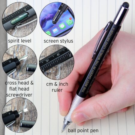 Personalised Free Text Multi Tool Pen: 8 - Pens & Pencils By Gift Moments