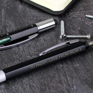 Personalised Free Text Multi Tool Pen: 4 - Pens & Pencils By Gift Moments