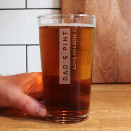 Personalised Free Text Pint Glass: 3 - Beer Glasses By Gift Moments
