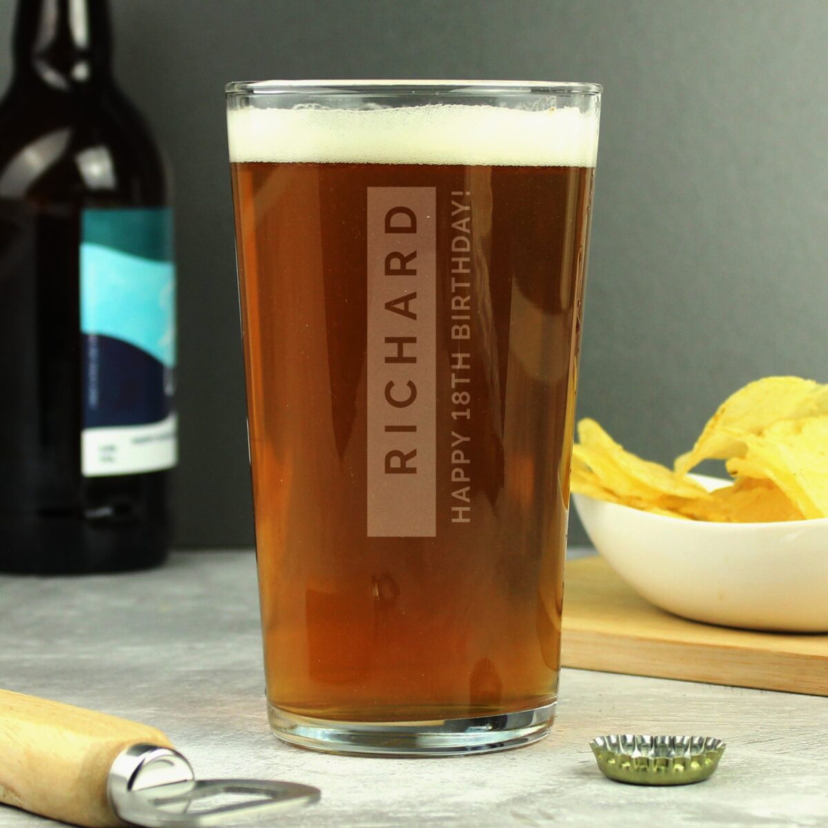 Personalised Free Text Pint Glass: 1 - Beer Glasses By Gift Moments