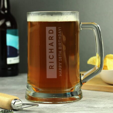 Personalised Free Text Pint Stern Tankard: 5 - Tankards By Gift Moments