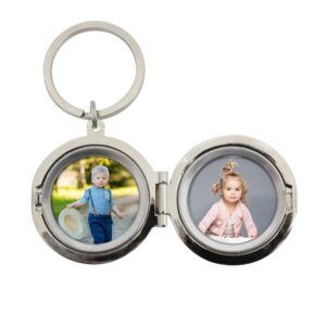 Personalised Free Text Round Photo keyring: 6 - Keyrings By Gift Moments
