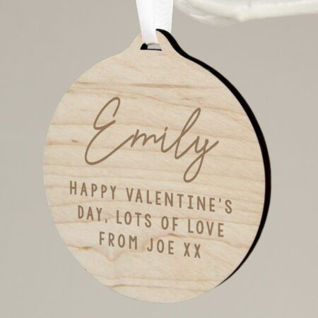 Personalised Free Text Round Wooden Decoration: 3 - Decorations By Gift Moments