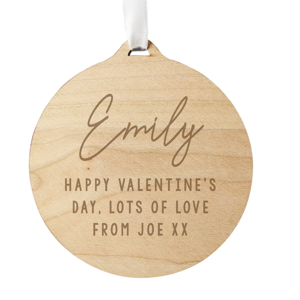 Personalised Free Text Round Wooden Decoration: 5 - Decorations By Gift Moments