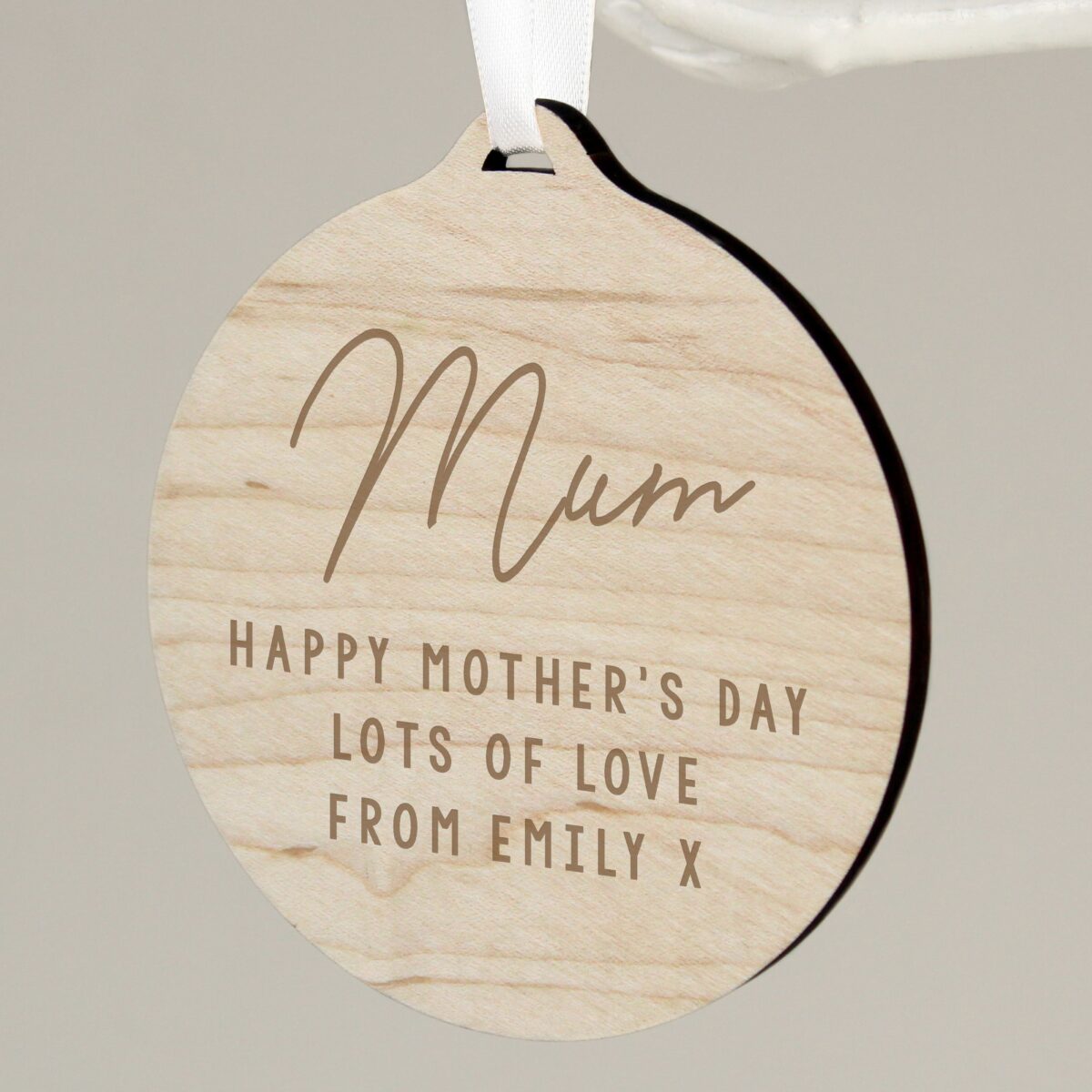 Personalised Free Text Round Wooden Decoration: 1 - Decorations By Gift Moments